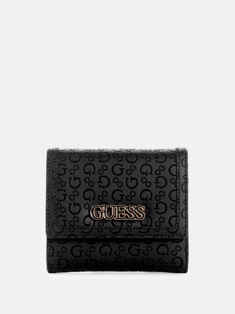 Guess Black Monogram Zakaria Trifold Wallet-image-23