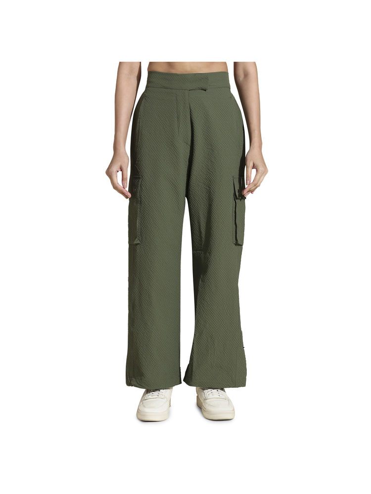 Silvertraq Camo Green Polyester Textured Trackpant-picture-24