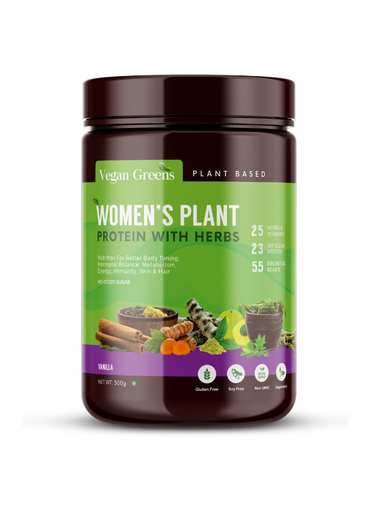 Vegan Greens Women's Plant Protein with Herbs Powder - Vanilla