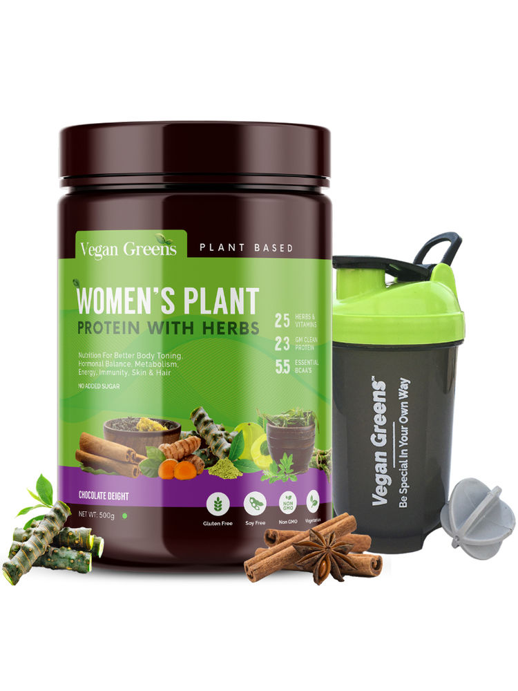 Vegan Greens Clean Women's Plant Protein with Herbs (Chocolate Delight) + Shaker-image-45