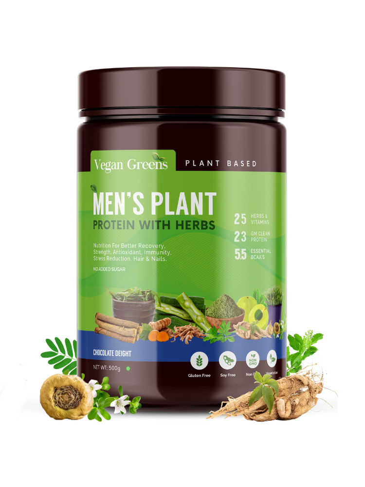 Vegan Greens Clean Men's Plant Protein with Herbs Powder - Chocolate Deight-picture-23