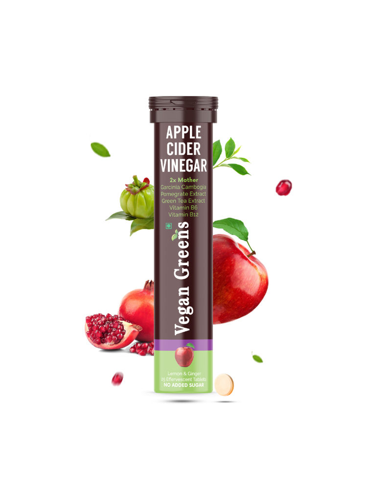 Vegan Greens Apple Cider Vinegar Effervescent Tablets - Lemon & Ginger-image-33