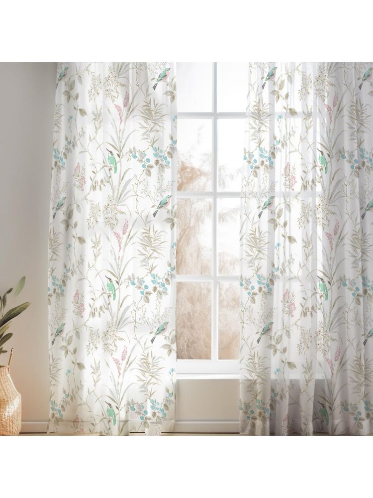 Haus & Kinder Linen Sheer Fabric Forever Spring Window Curtain (Pack of 2, Chrome Eyelet) (4 x 5)-picture-14