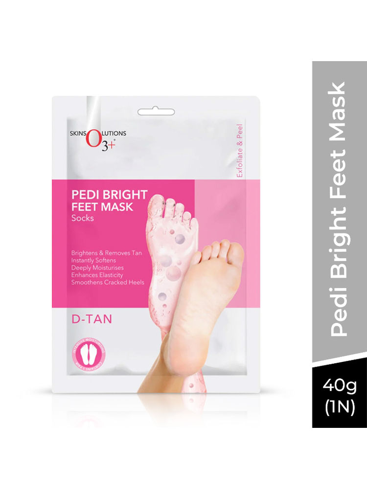 O3+ Professional Pedi Bright Feet Mask Socks - Foot Care Mask for Detan and Deep Moisturisation