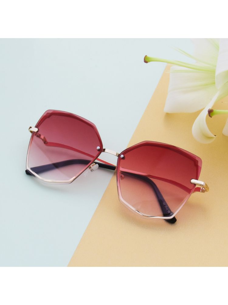 TED SMITH UV Protection Square Sunglasses for Women Ladies Girls Stylish DIAMONTY_GLD-PINK-picture-21