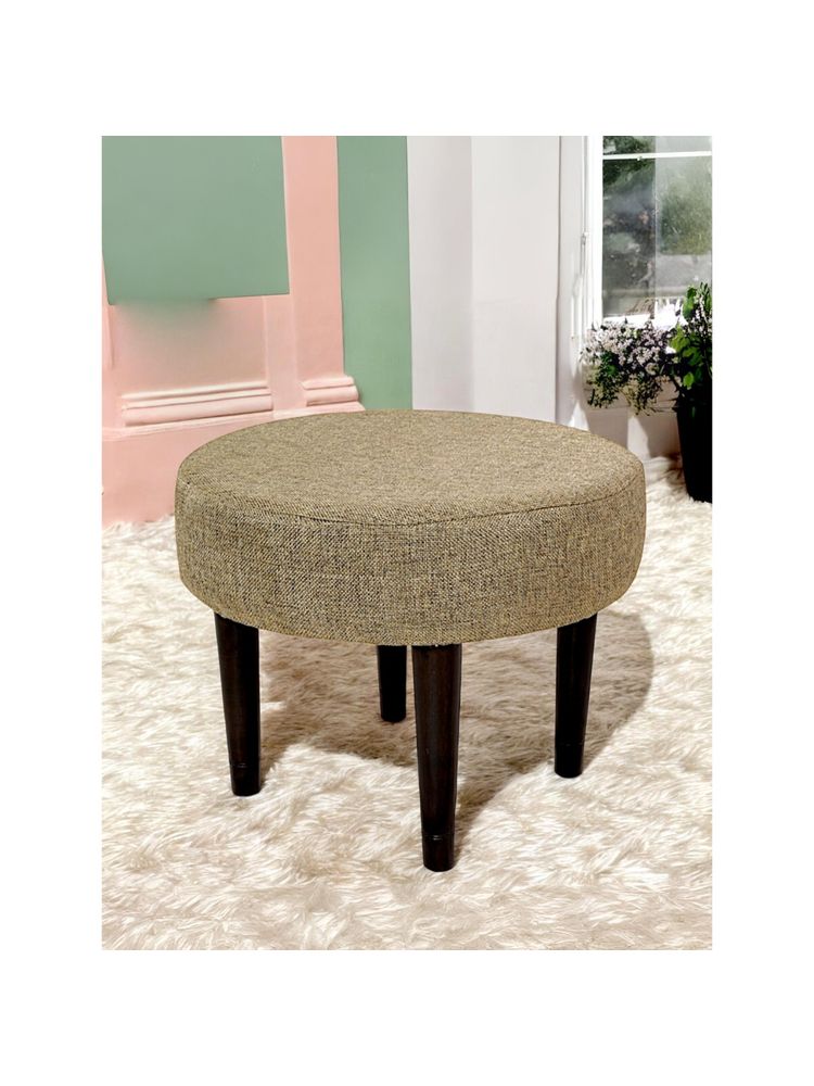 Ikiriya Nayla Sheesham Wood Contemporary Stool Jute Beige Extra Dark Mahogany Finish (1 Year Warranty)-image-6