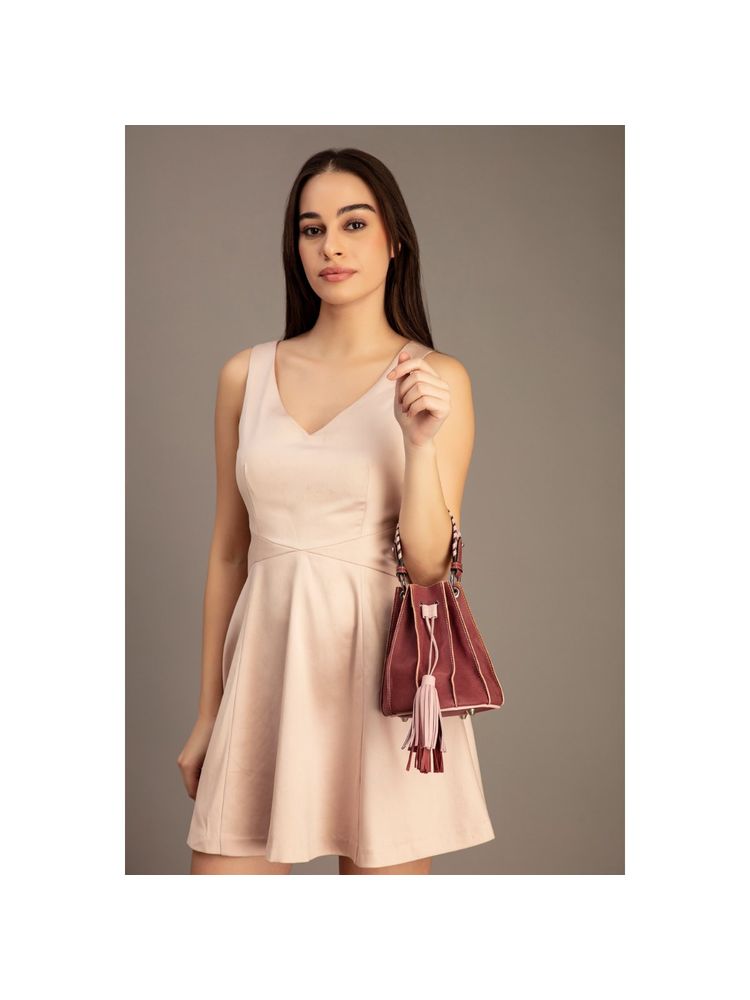 ABELARDO DE MODA Nova Maroon Leather Potli Bag-picture-12