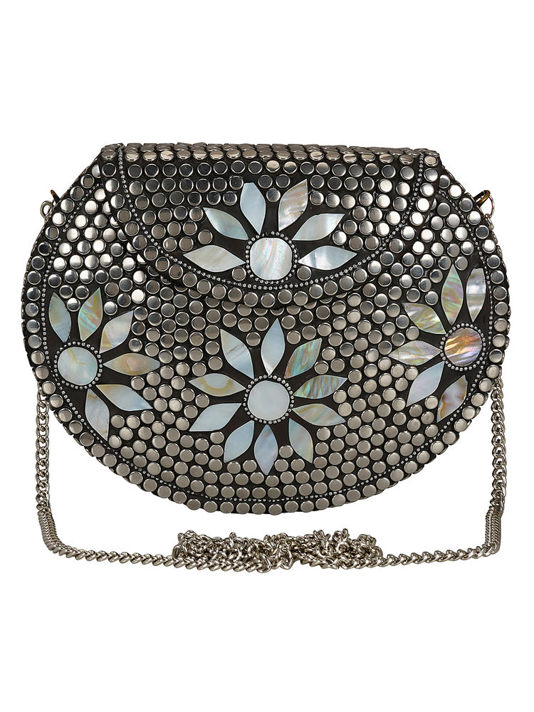 Anekaant Jewel Mosaic Metal Clutch