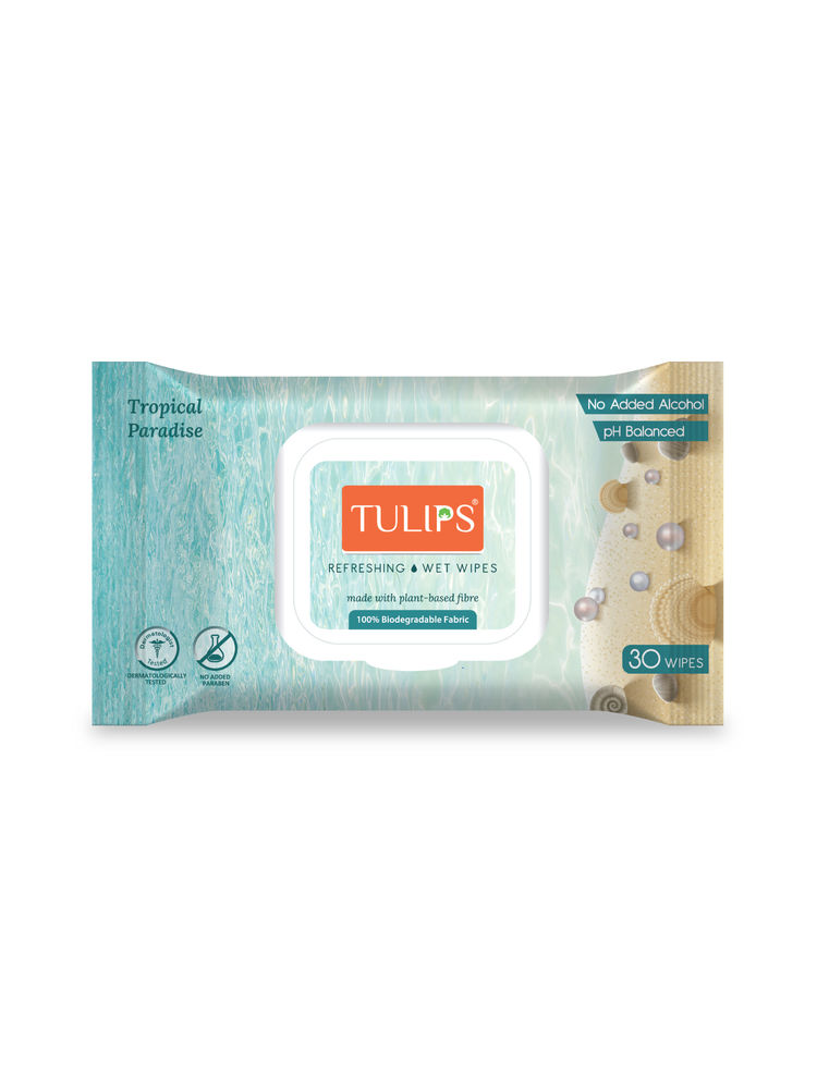 Tulips Refreshing Wet Wipes In Lid Pack - Tropical Paradise-image-27
