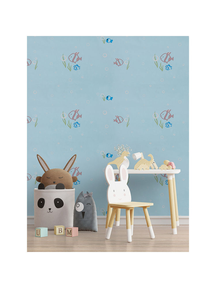 Bonhomie Blue Simple Elegant Self Adhesive Home Decor Wallpaper Sticker-picture-12