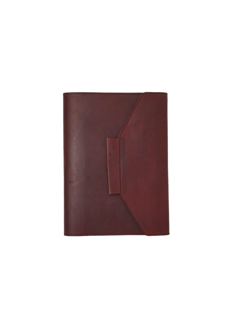 THE LEATHER STORY Essential Leather Notebook Maroon Cherry Orgnaiser-image-16