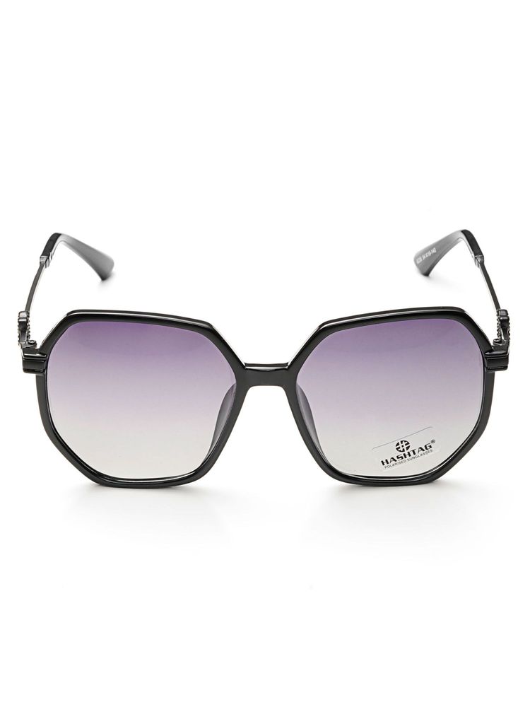 HASHTAG EYEWEAR Blue UV Protection Hexagonal Full Rim Casual Women Sunglass - 8236-Black (56)-picture-40