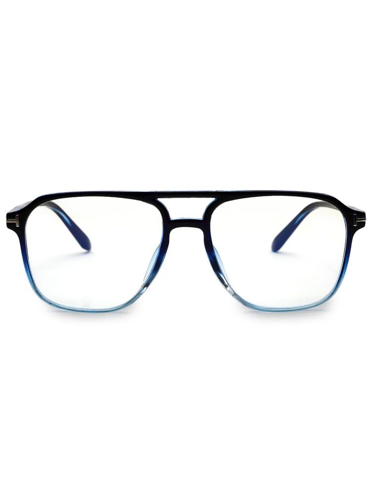 HASHTAG EYEWEAR Clear Lens Square Full Rim Casual Unisex Computer Glass - HTEC-10012-G.BLK (46)-picture-29