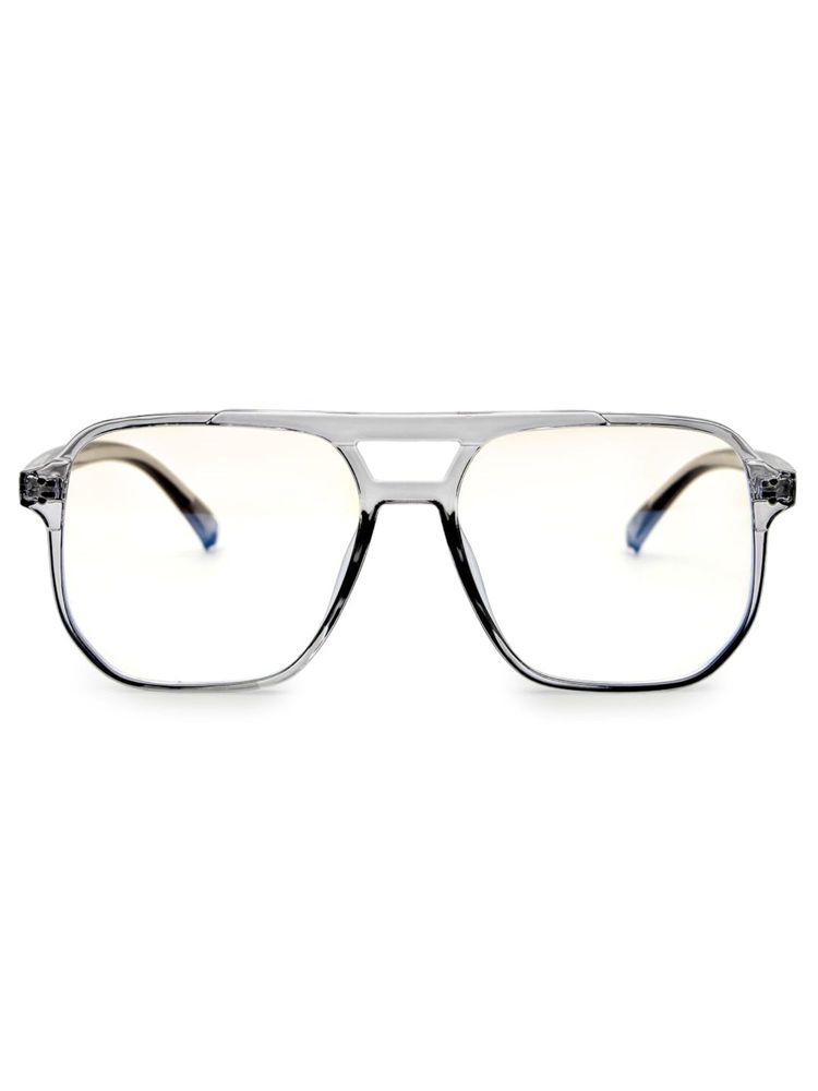 HASHTAG EYEWEAR Clear Lens Square Full Rim Casual Unisex Computer Glass - HTEC-10052-SMOK (50)-picture-15