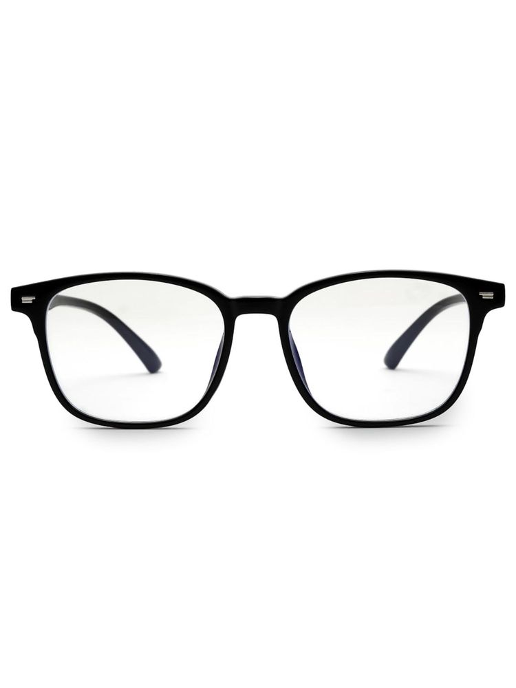 HASHTAG EYEWEAR Clear Lens Square Full Rim Casual Unisex Computer Glass - HTEC-10092-BLK (45)-image-6
