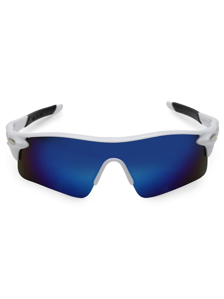 HASHTAG EYEWEAR Blue Square Half Rim Casual Unisex Sunglass - MOAB-009181-WIT/BLU/BLK (46)-image-1
