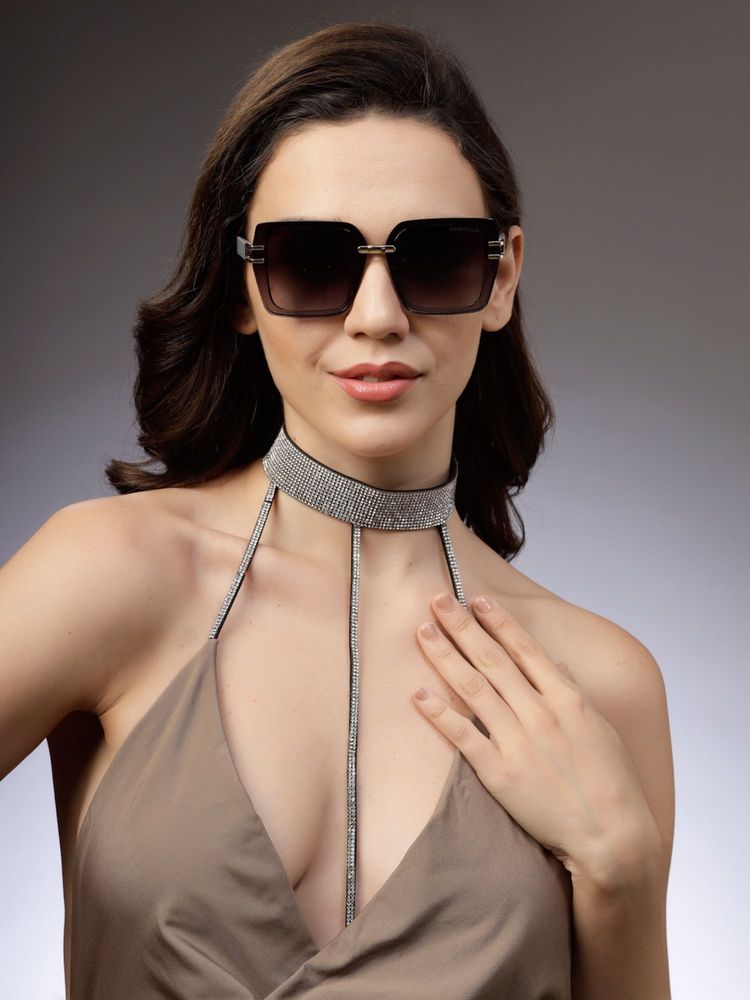 HASHTAG EYEWEAR Black UV Protection Square Full Rim Casual Women Sunglass - WB-G-15065-GRY (54)-image-42
