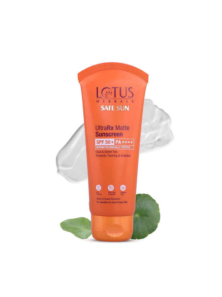 Lotus Herbals UltraRx Matte Sunscreen SPF 50+ PA++++ | With Cica and Green Tea | All Skin Types