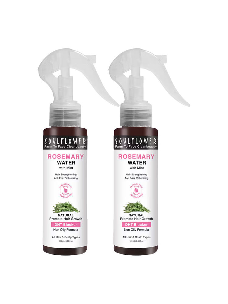 Soulflower Rosemary Water Spray Pack for Hair Growth with Niacinamide