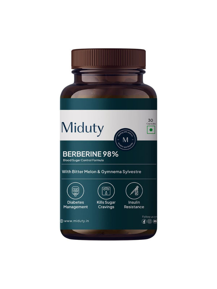 Miduty Sugar Free Berberine 98% With Vit B12 Capsules For Diabetes & Weight Loss-picture-26