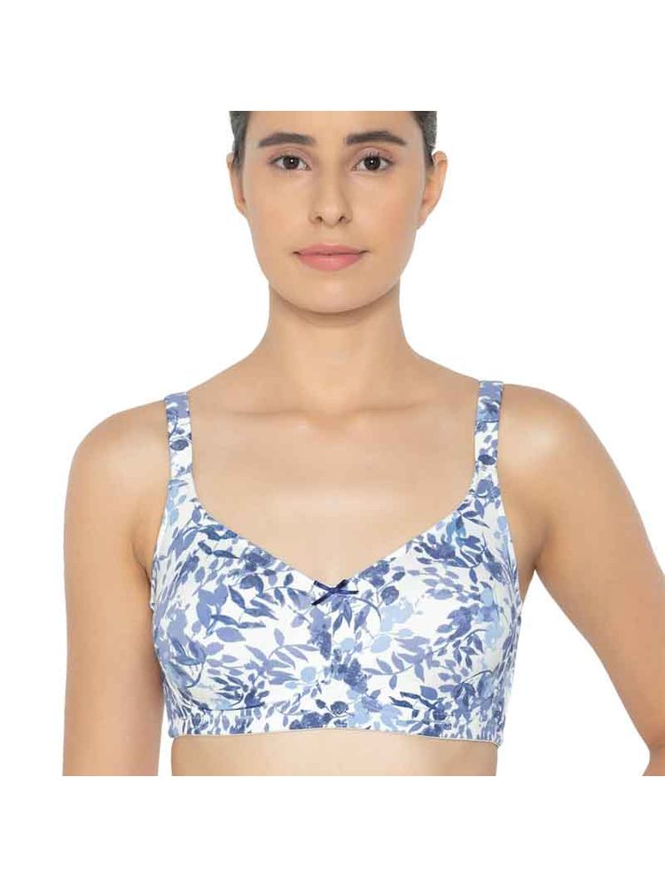 Triumph Non Padded Non Wired Floral Print Minimizer Bra - Blue-picture-12