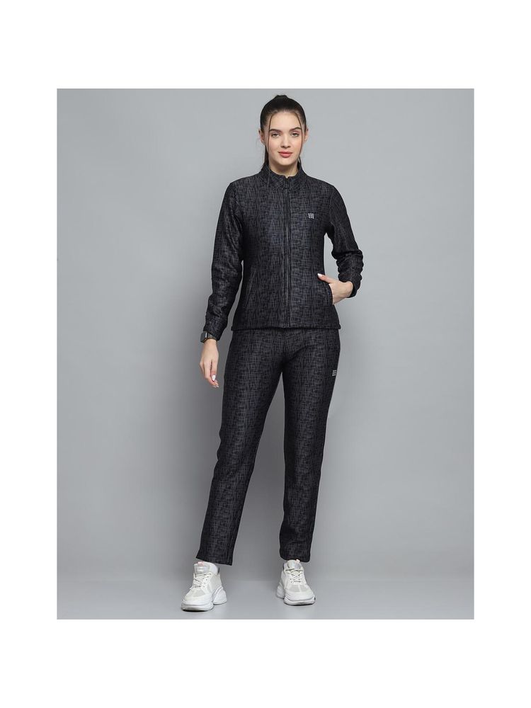 Rock.it Women Printed Black High Neck Full Sleeves Top With Track Pant-picture-21