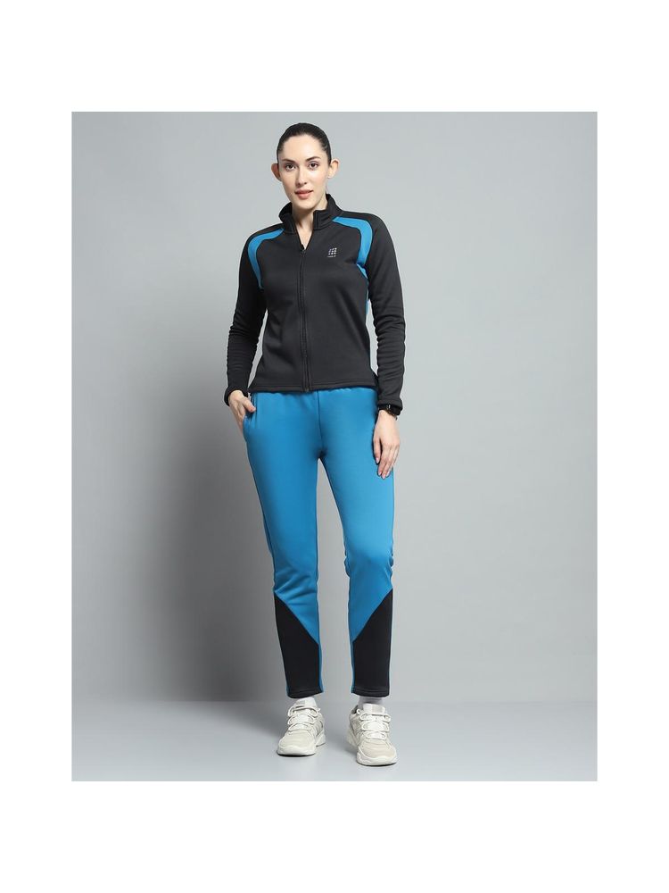 Rock.it Women Solid Black High Neck Full Sleeve Jacket With Track Pant-picture-14