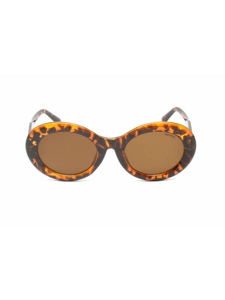Mespee Tortoise Oval Full Plastic Women UV Protected Sunglasses (ZN3569-C2) (50)-image-3