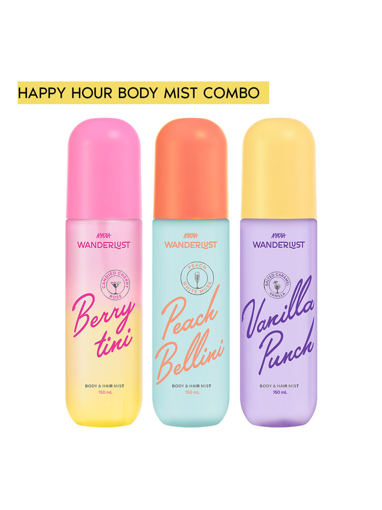 Wanderlust Berry Tini, Peach Bellini & Vanilla Punch Perfume Body & Hair Mist Combo-picture-10