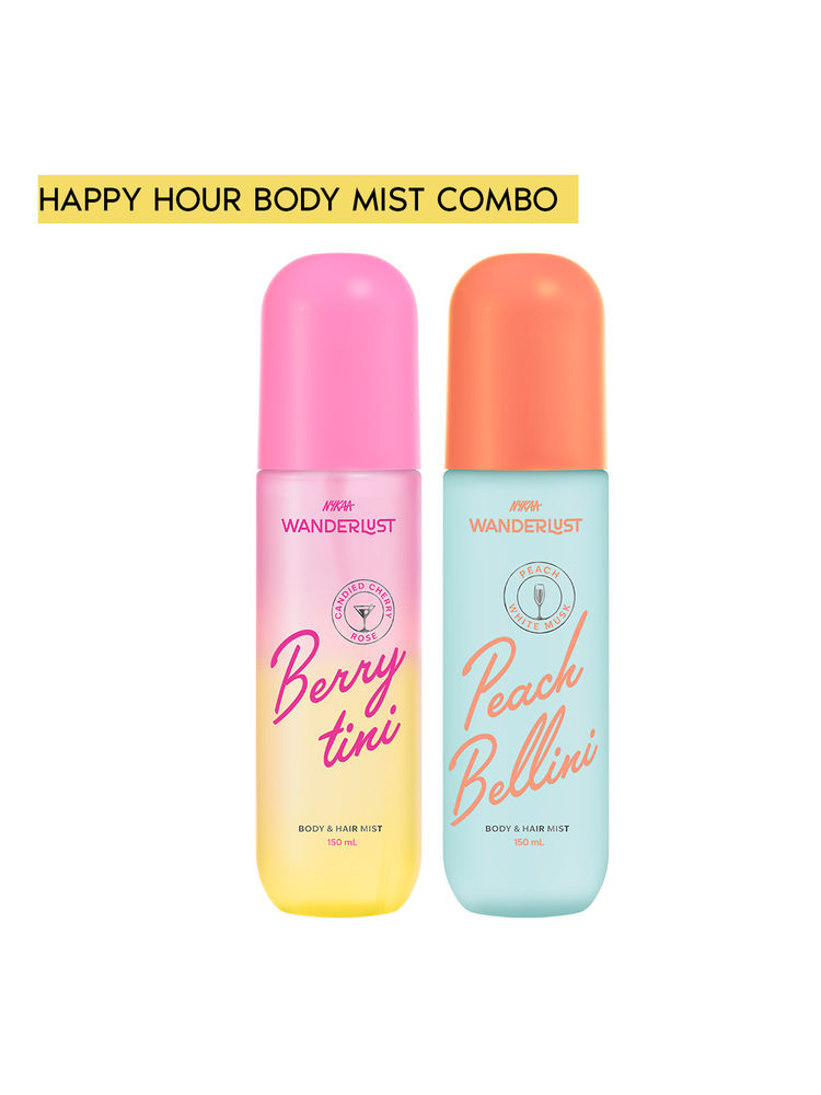 Wanderlust Berry Tini & Peach Bellini Perfume Body & Hair Cocktail Mist Combo-picture-18