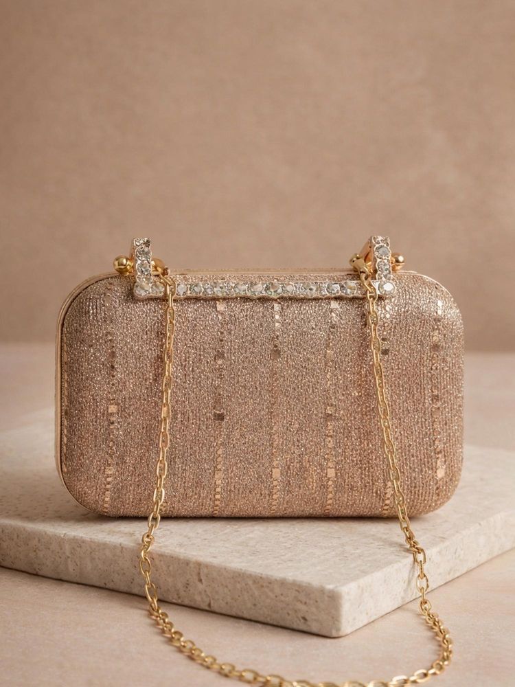 ARTKLIM Champagne Glimmer Embroidery Clutch-picture-14