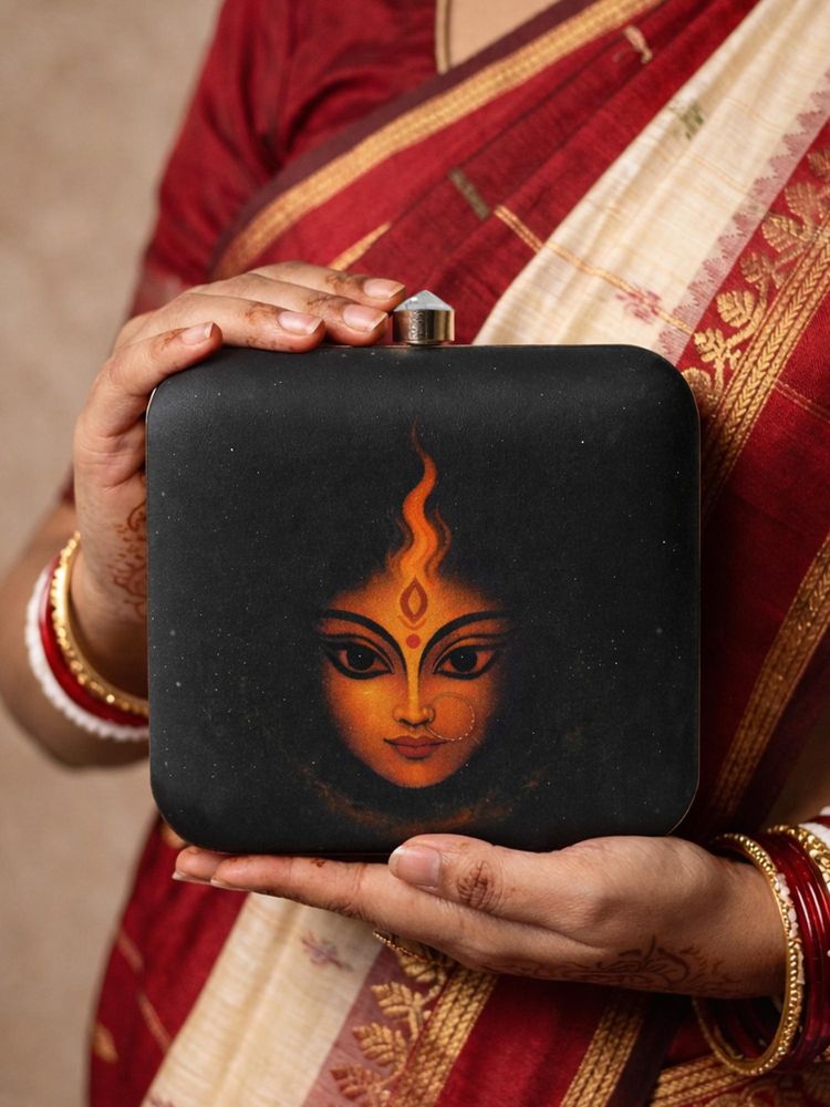 ARTKLIM The Divine Flame Goddess Printed Clutch Bag for Women with Detachable Strap-picture-23