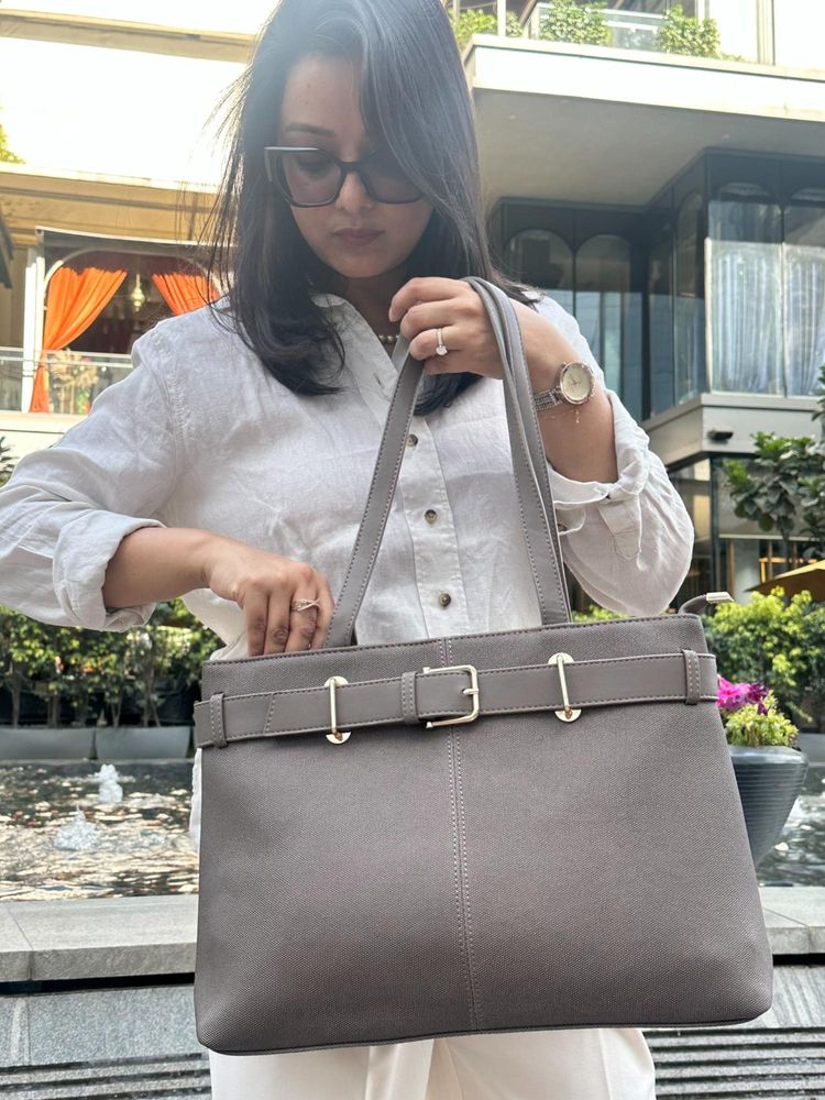 CrossKulture Shoulder Tote Bag for Work and Shopping Grey-image-38