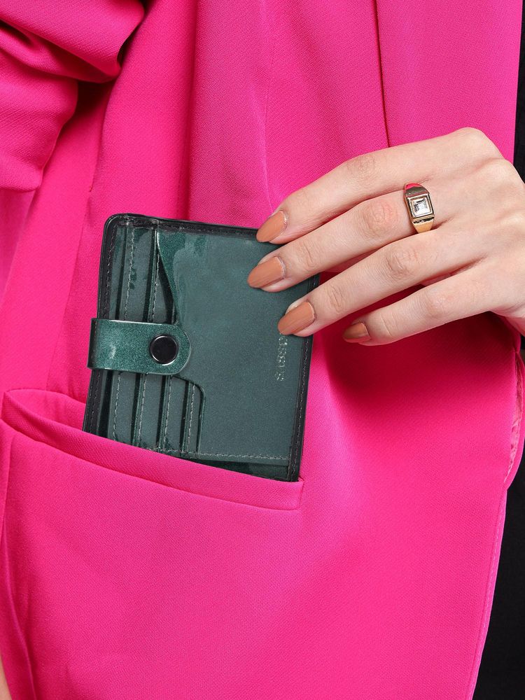 Sassora Secure And Stylish Rafid Card Holder For Women Green (S)-picture-16