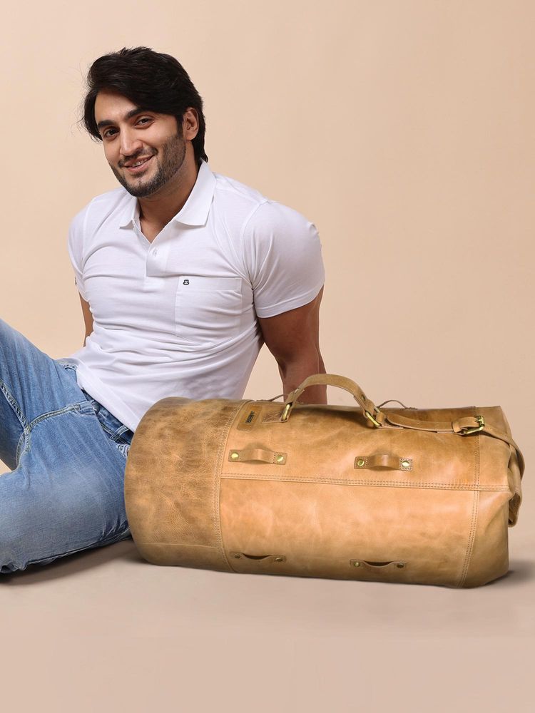 Sassora Genuine Leather Bikers, Travelers And Military Personnel Duffle Bag (L)-image-34