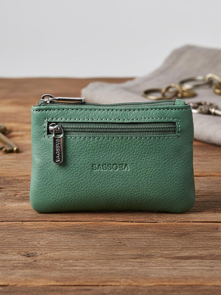 Sassora Genuine Leather Compact Holder For Car, Bike And House Key Case For Women Green (S)-picture-13