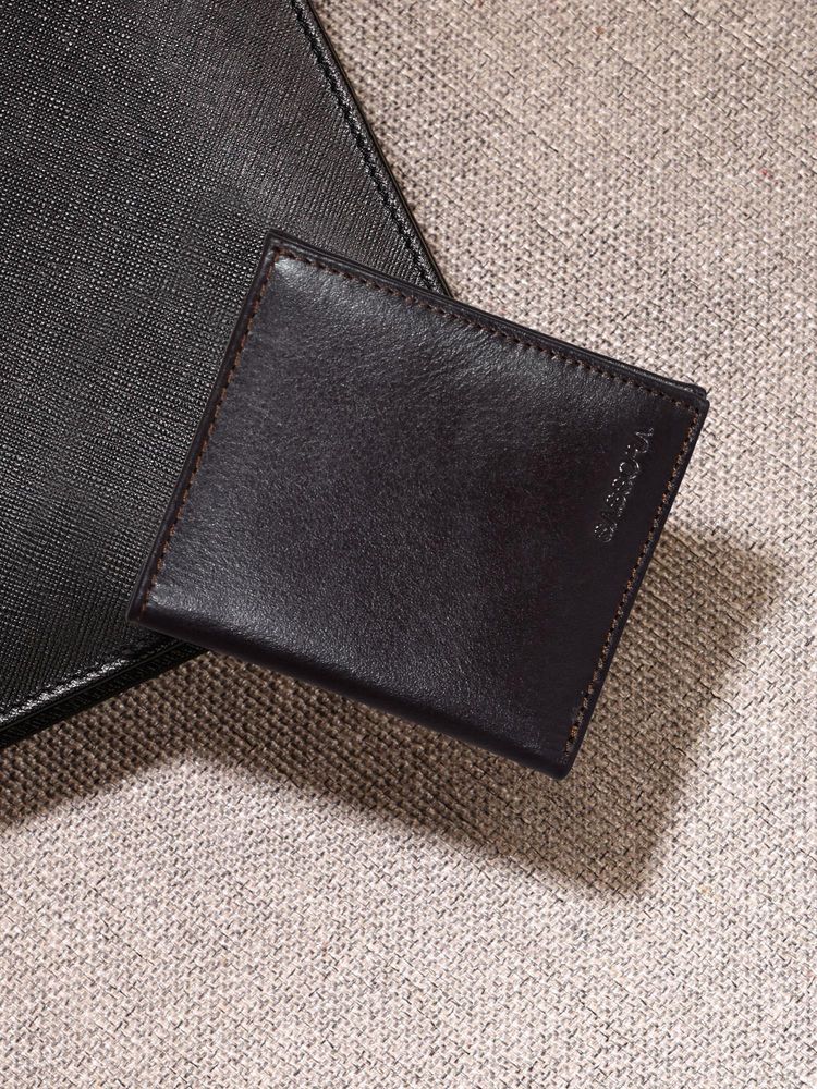 Sassora Genuine Leather Rafid Blocking Bifold With Printed Pattern Wallet For Unisex Brown (S)-picture-18