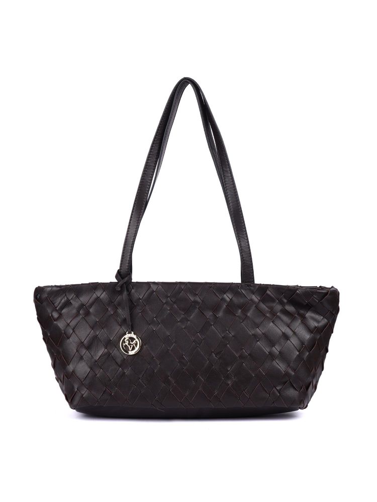 SILVIANO Caramel Brown Woven Leather Hand Bag-picture-13