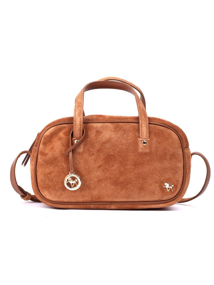SILVIANO Dark Chocolate Suede Compact Sling Bag (S)-picture-19