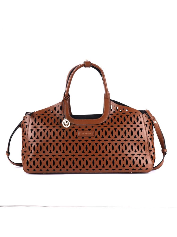 SILVIANO Dark Chocolate Textured Tote Bag With Spacious Interior-picture-10
