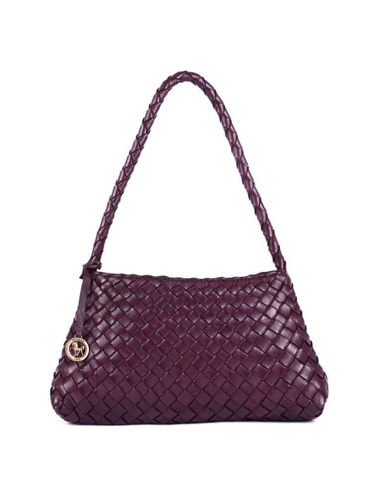 SILVIANO Burgundy Woven Leather Shoulder Bag-picture-28