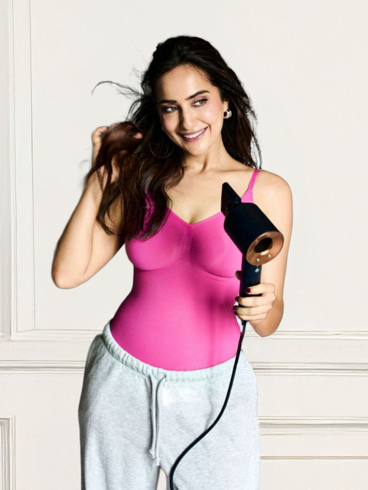 Underneat Women Tummy Control Pink Seamless Comfort Brief Bodysuit Shapewear