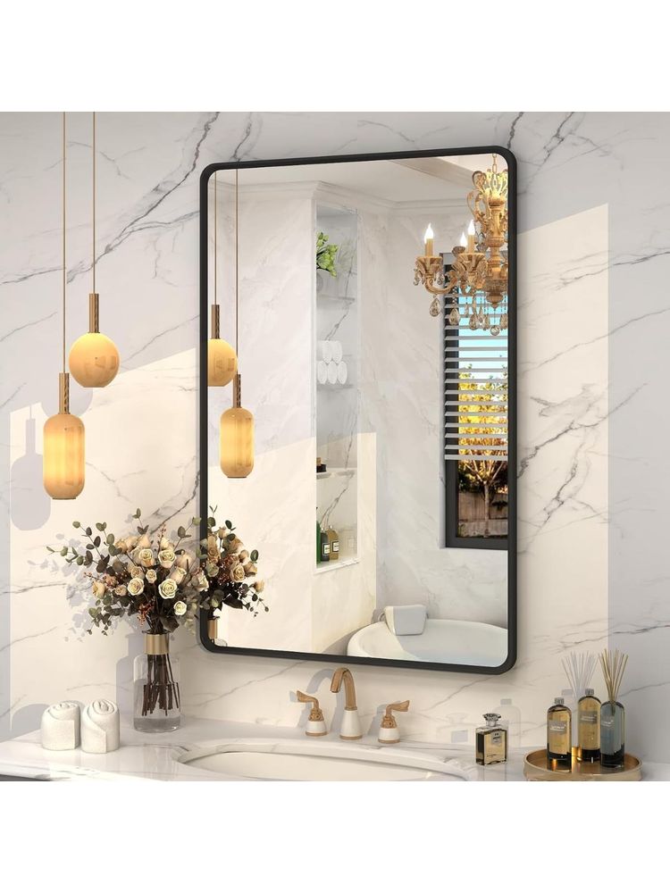 The Artment Streamline Rectangle Wall Mirror Black 69 Cm-picture-11