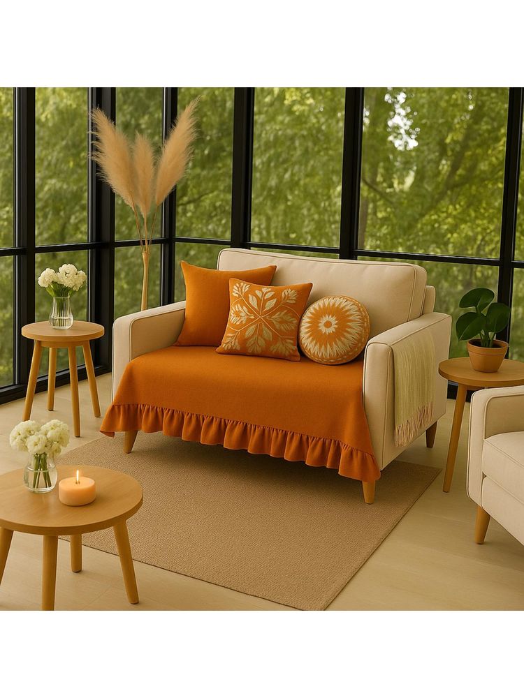 THROW PILLOW Orange Pleats Sofa Cover 65X65 cm-image-29