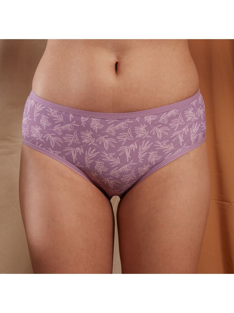 Nykd by Nykaa Pretty Prints Hipster Panty-NYP346 Delicate Leaves-Lavender-picture-11