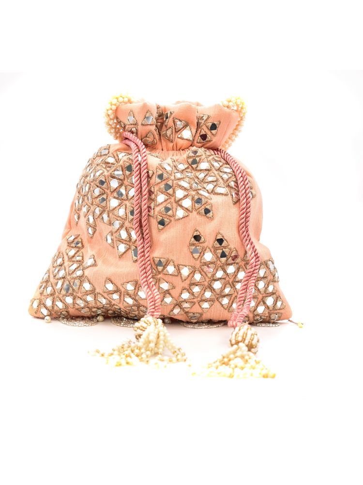 sugarcrush Pink Luxury Potli Bag With Drawstring Closure-image-7