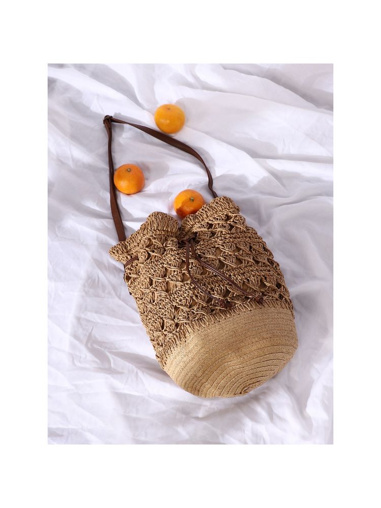 Haute Sauce Beige The Straw Bucket Bag-image-19