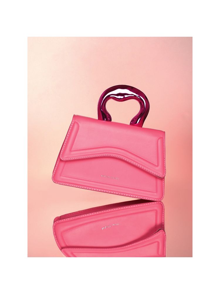 Haute Sauce Pink The Caldera Gloss Hand Bag with Detachable Strap-picture-22