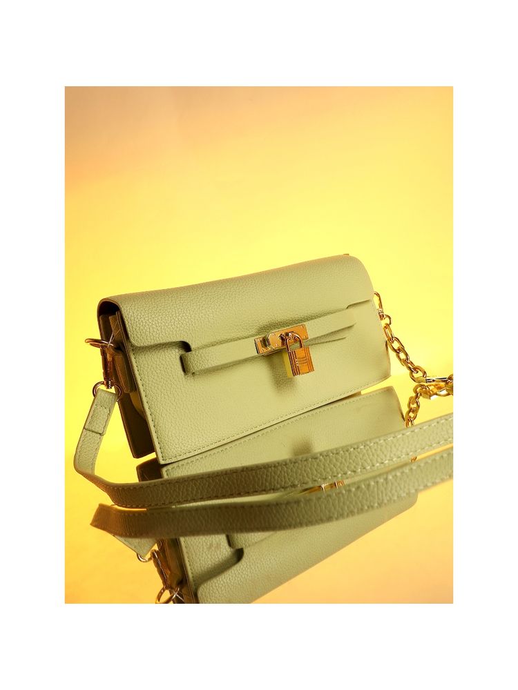 Haute Sauce Green The Overlap Lock Shoulder Bag with Detachable Strap-picture-11