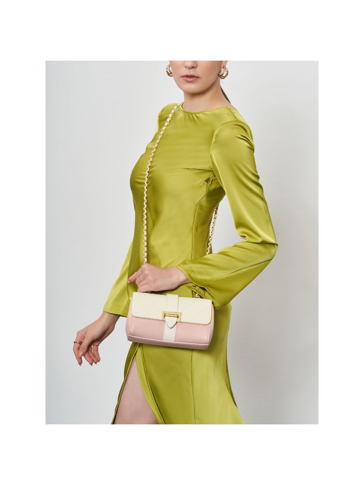 MIRAGGIO Estelle Pink Shoulder Bag With Adjustable Strap-image-31